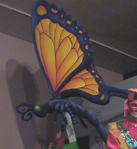 Butterfly on a Mardi Gras float in the Mardi Gras Museum Lousiana State Museum