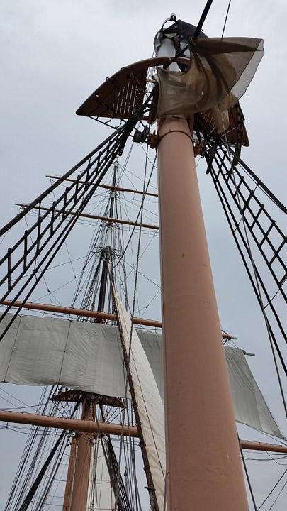 Mast on Star of India - iron-hulled sailing ship