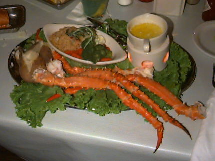 Crab legs served Texas style