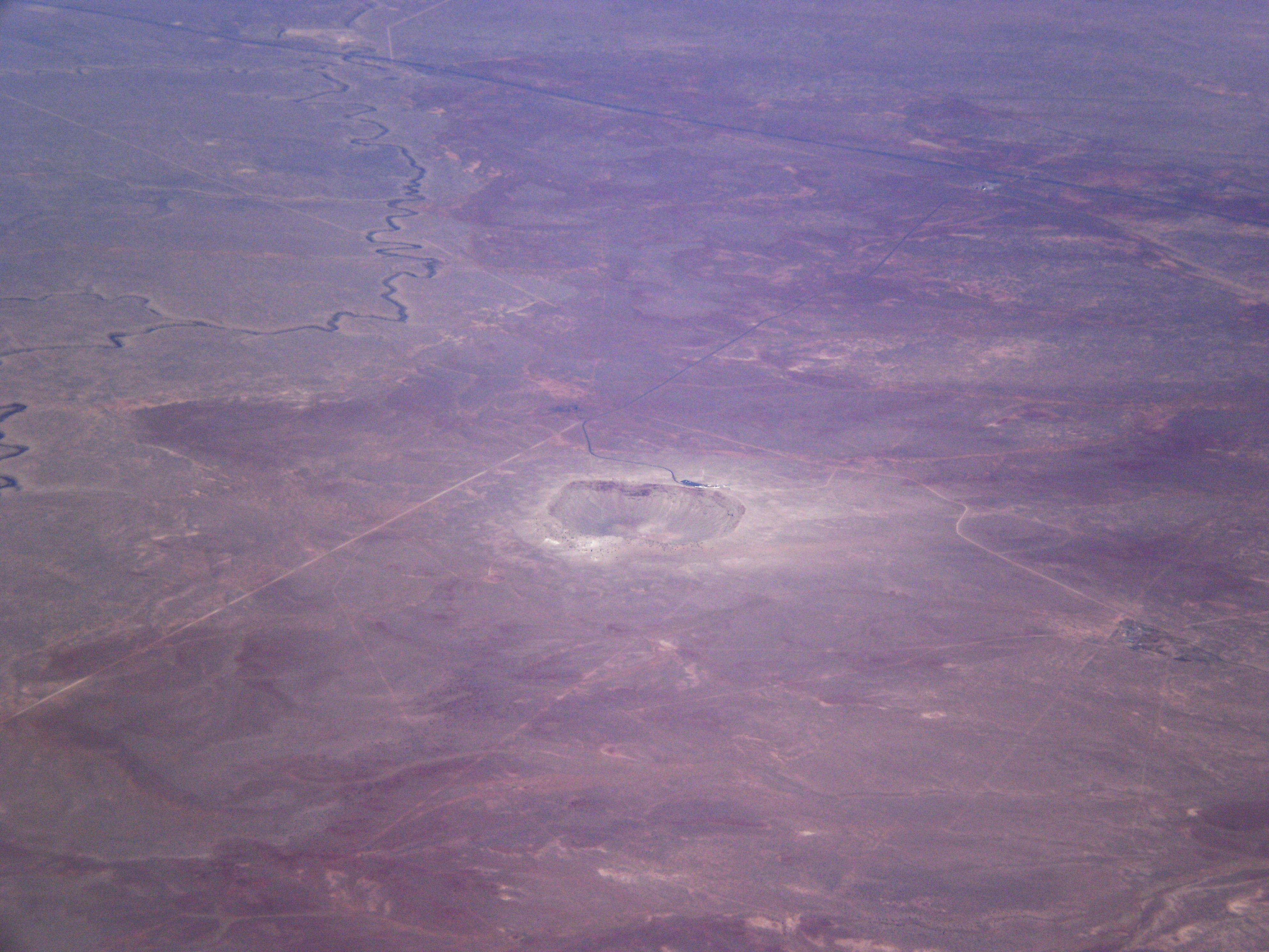 Meteor Crater, AZ from 35,000 ft