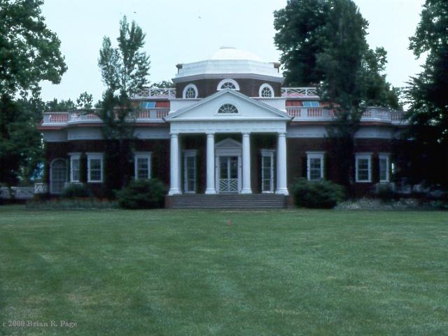 The west front of Thomas Jefferson's home, Montecello. The west front of Thomas Jefferson's home, Montecello.