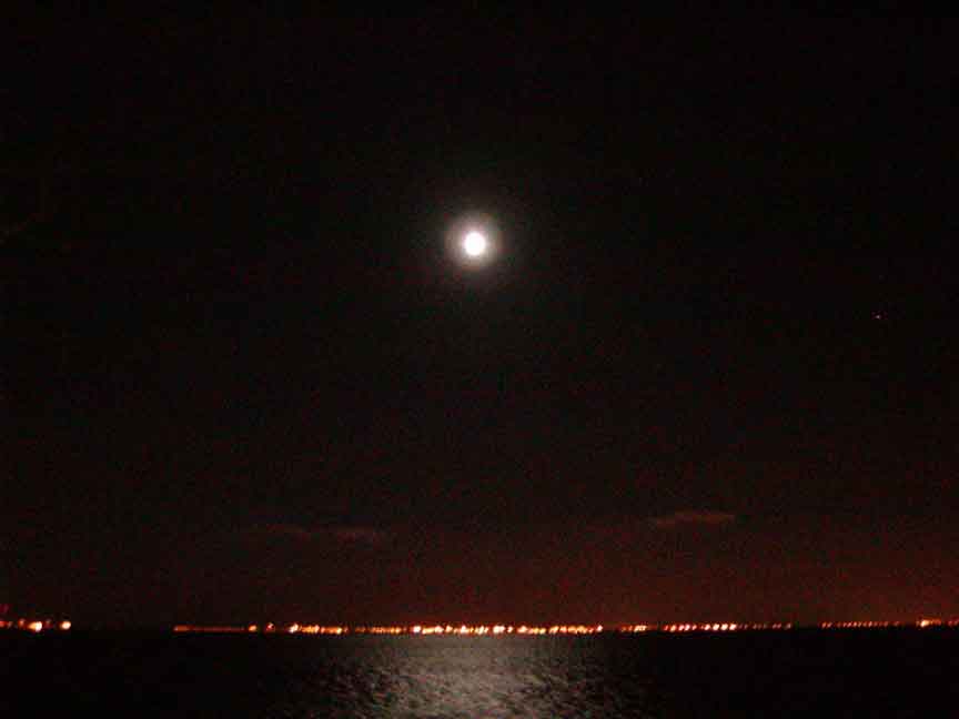 Moon over James River, Virginia