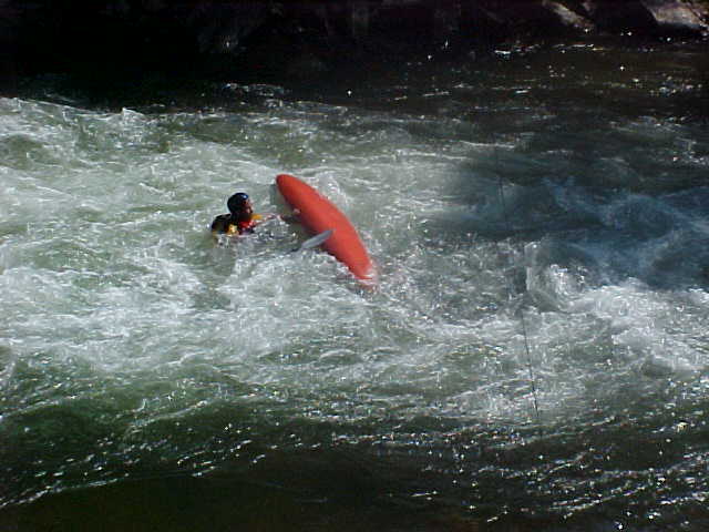 Natahala Gorge Rapids get the best of a kayaker