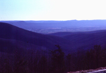 Stream dissection on Skyline Drive and Shenandoah Valley Virginia