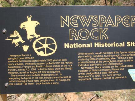 newspaper rock sign