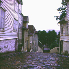 An old street in Bergen Norway