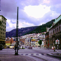 A street scene in Bergen Norway