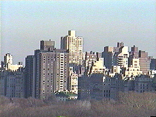 New York city looking across Central Park.