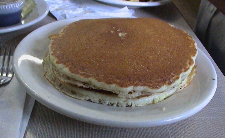 Pancakes at Mother's resturant in New Orleans