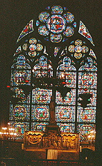 Notre Dame Stained glass in Paris, France