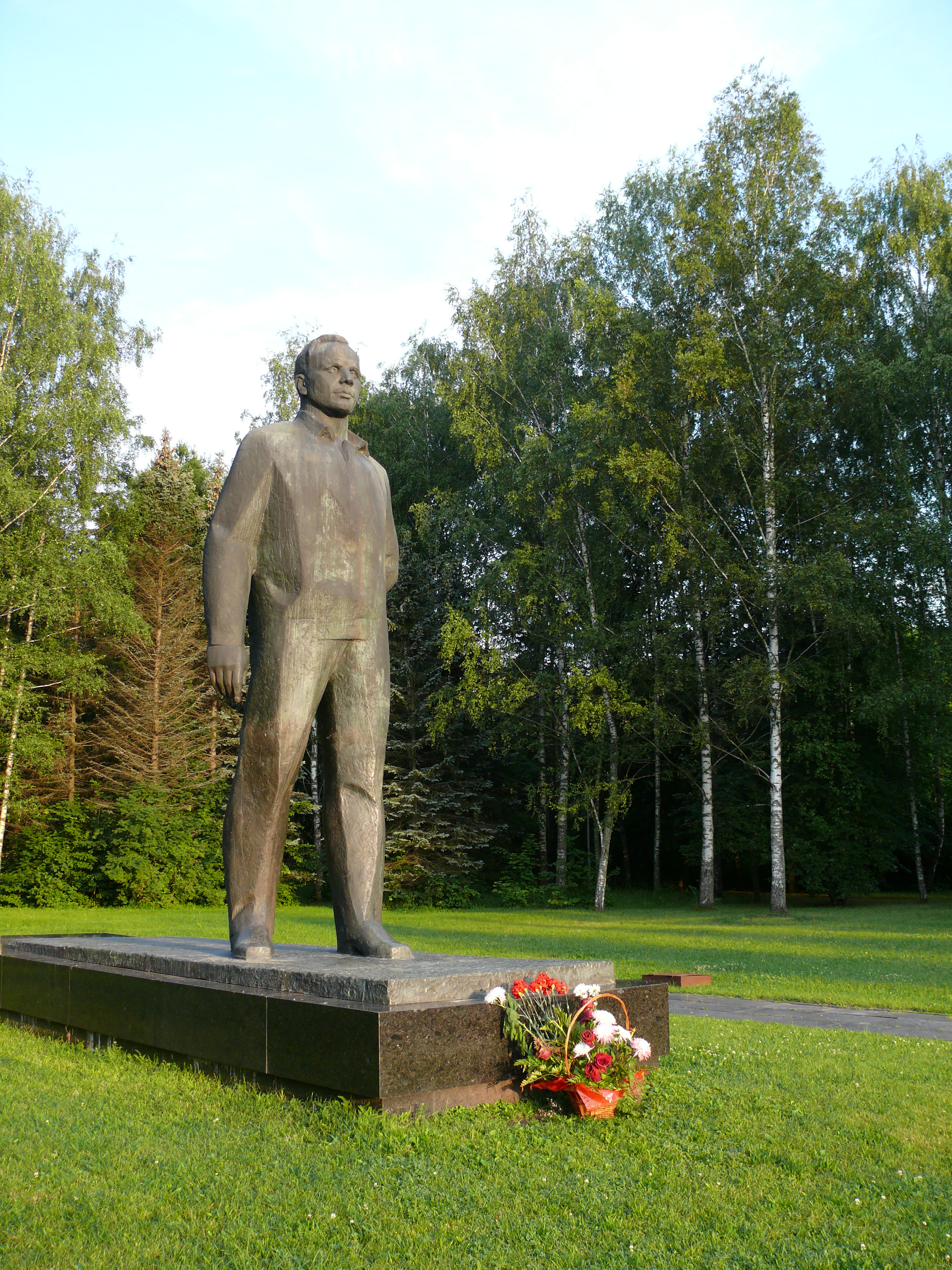 Statue of Yuri Gagarin, first human in space.