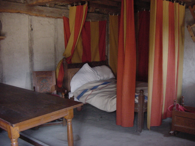 Sleeping area in a home on the Plimouth Plantation