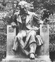 lithograph of a statue of Edgar Allan Poe American sculptor Sir Moses Jacob Ezekiel
