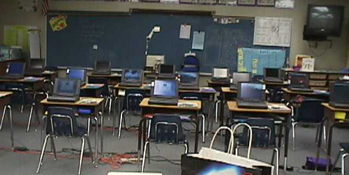 rover.jpg - Portable computers set up in a classroom