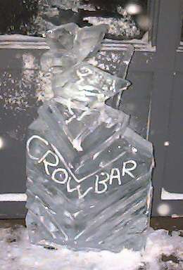 Ice sculpture in front of a store in downtown Ann Arbor Michigan