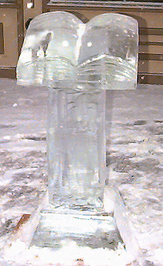 Ice sculpture in front of a store in downtown Ann Arbor Michigan