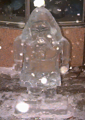 Ice sculpture in front of a store in downtown Ann Arbor Michigan