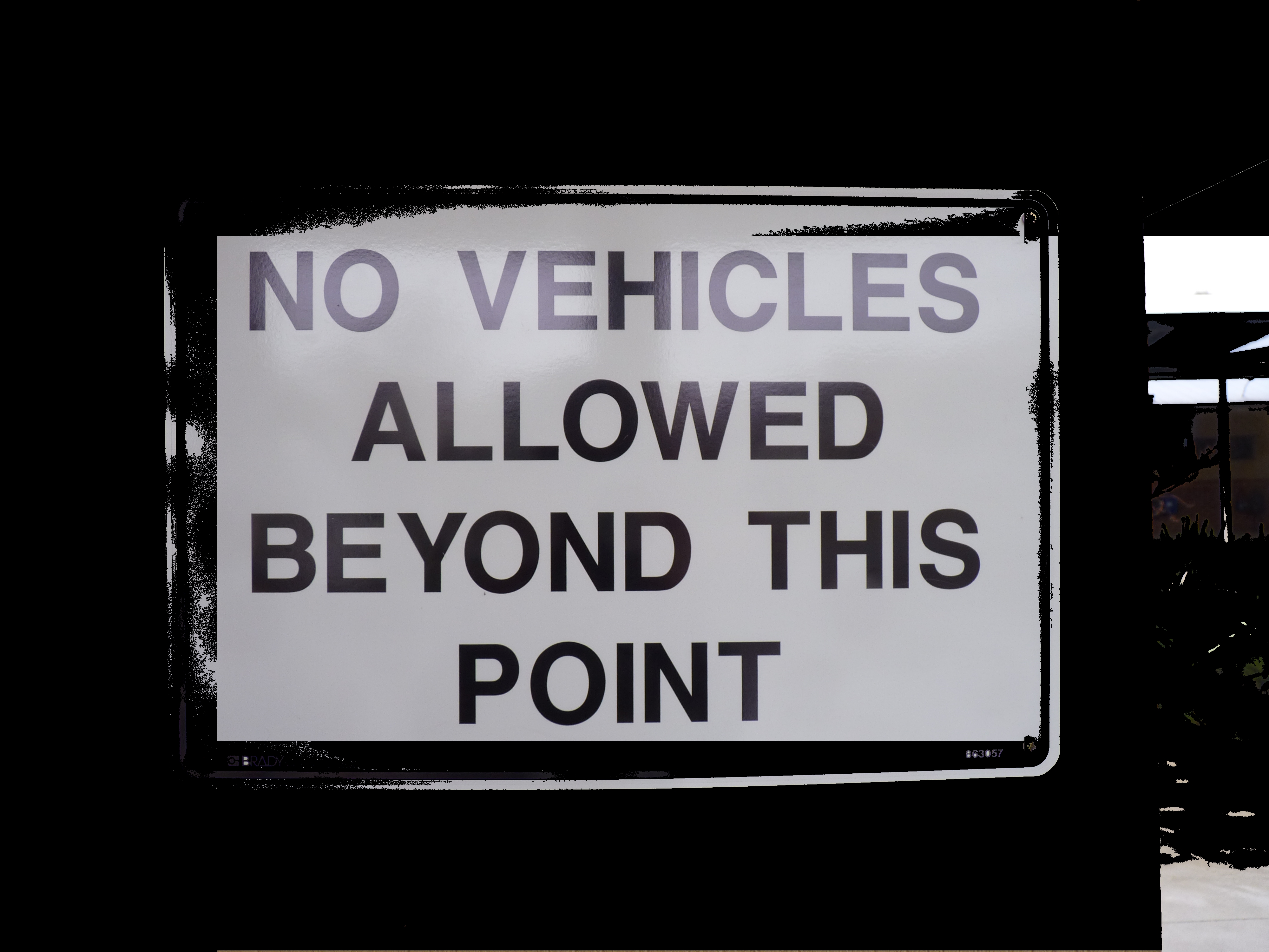 No vehicles allowed