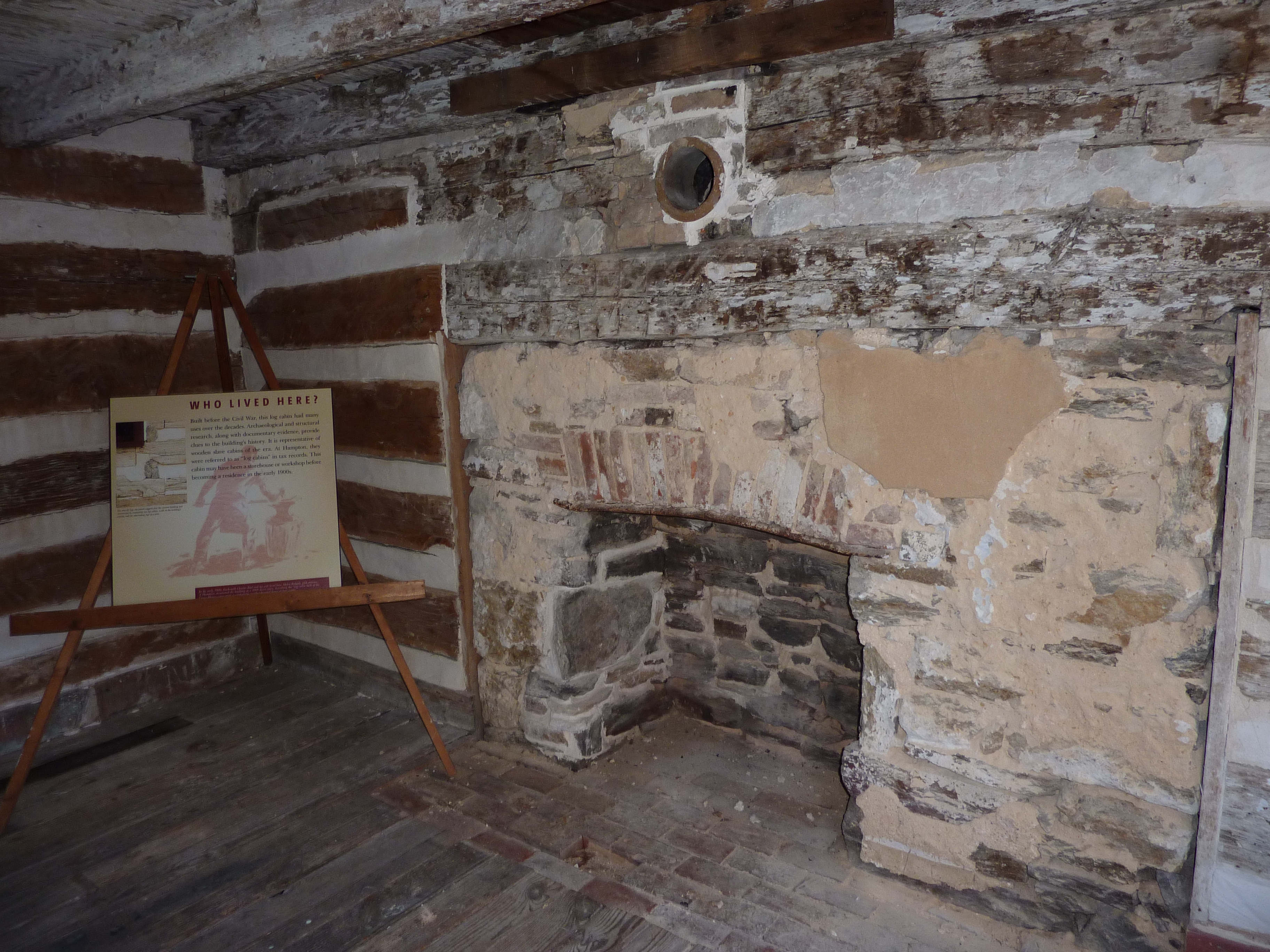 Fireplace in the slave quarters