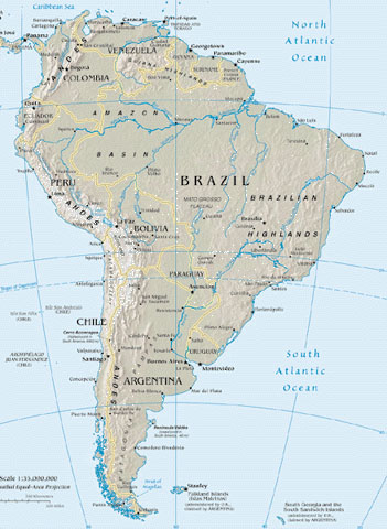 Map of South America