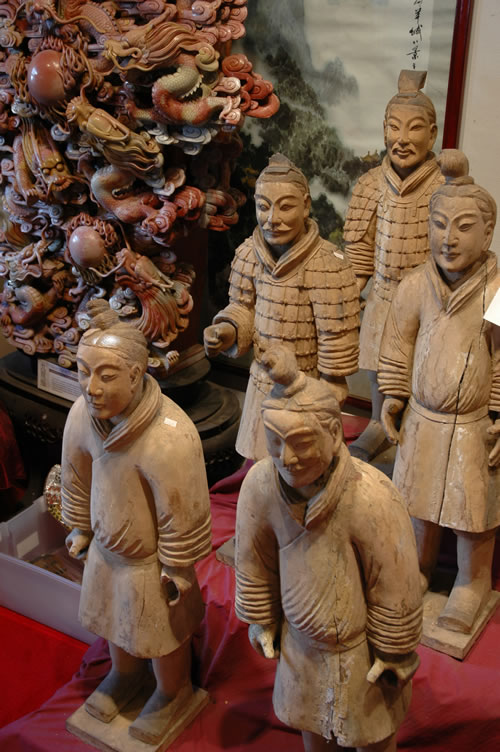 Carved Chinese statues