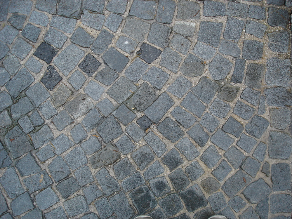 rock pavers on street