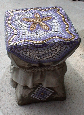 Mosaic original design concrete table made with tiny tile