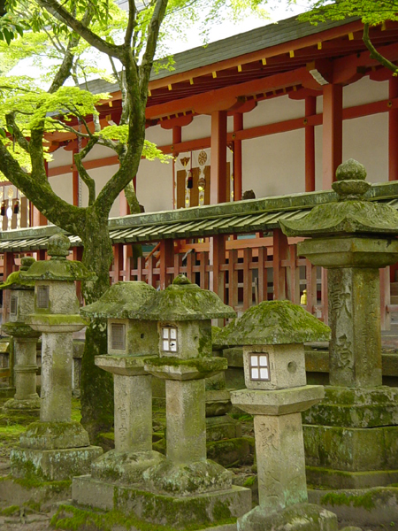 Lanterns at Tamukeyama Shrine