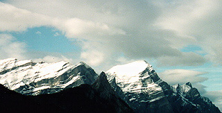 Snow covered mountain tops