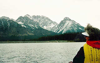 Canoeing on a lake