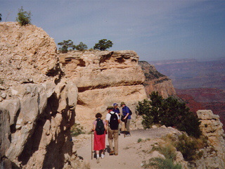 Grand Canyon hikers taking a break