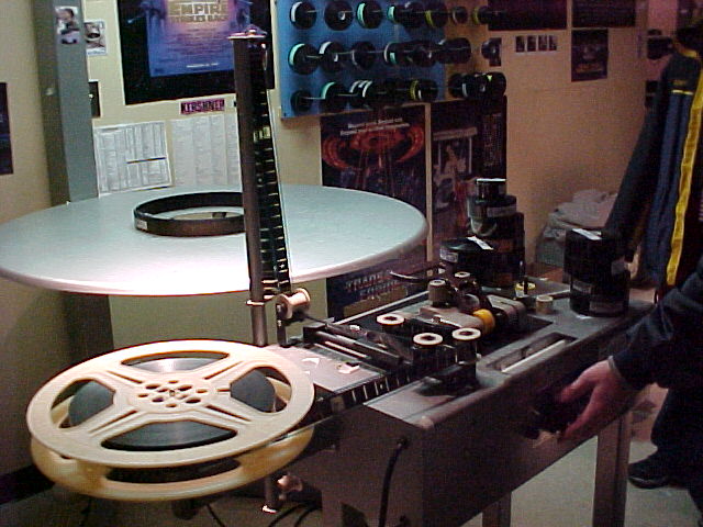 Threading film onto the projection table