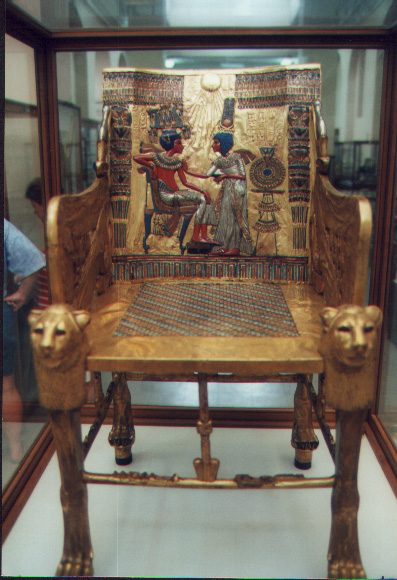 gilt throne ( Ankhesenamun anoints her husband)