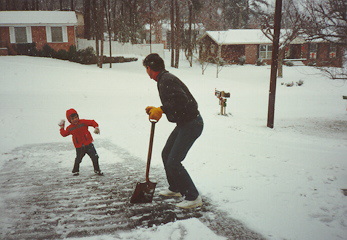 Snow ball fight in Tennessee.