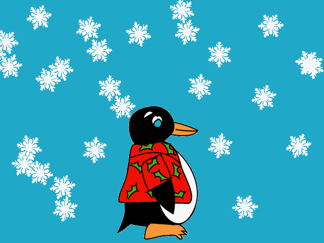 Penguin in a Winter Wonderland