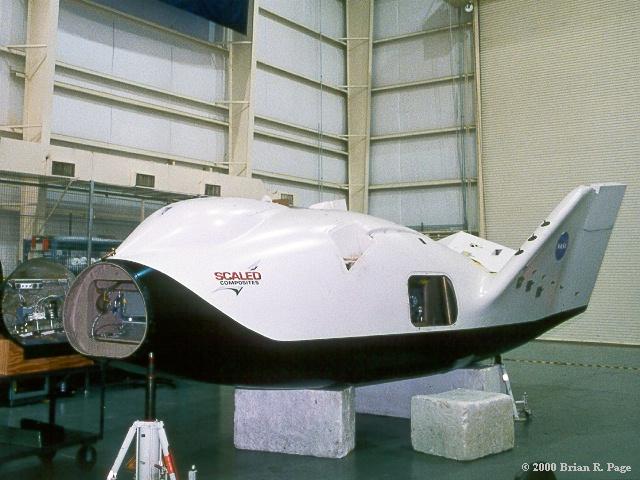 X-38 spacecraft under construction at the Johnson Space Center.
