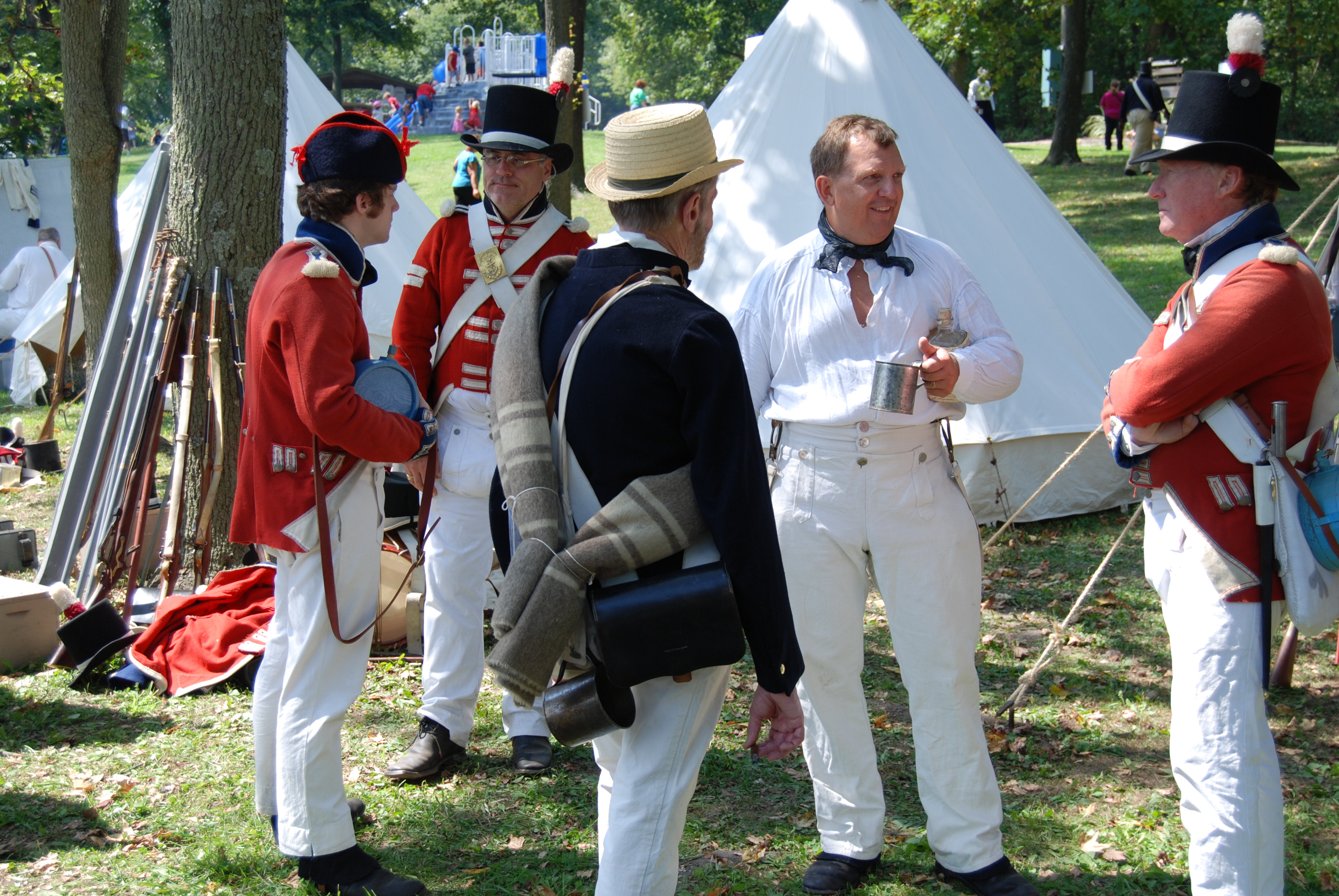 War of 1812 Reenactors in camp | Pics4Learning