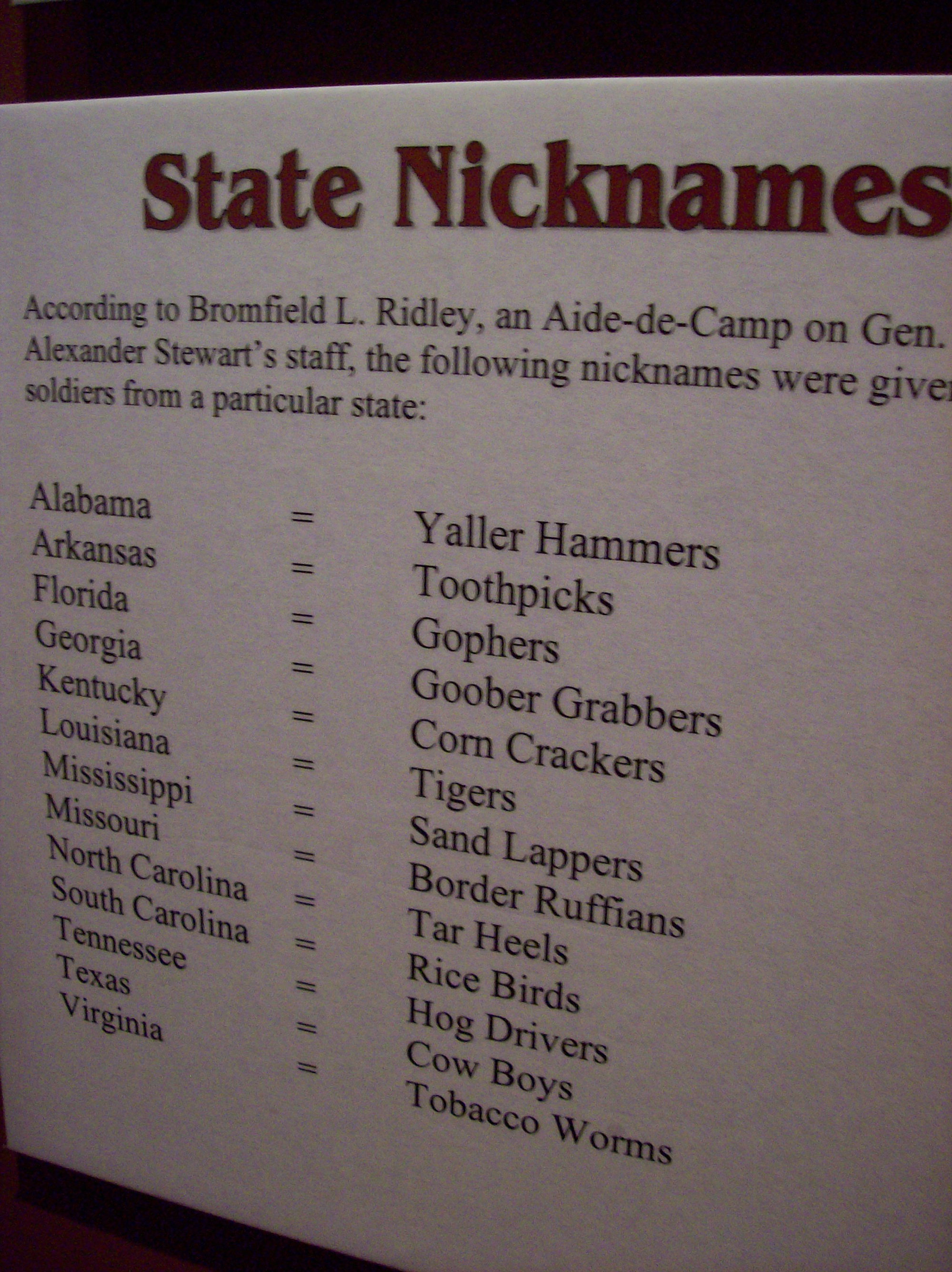 Civil War Nicknames Pics4learning