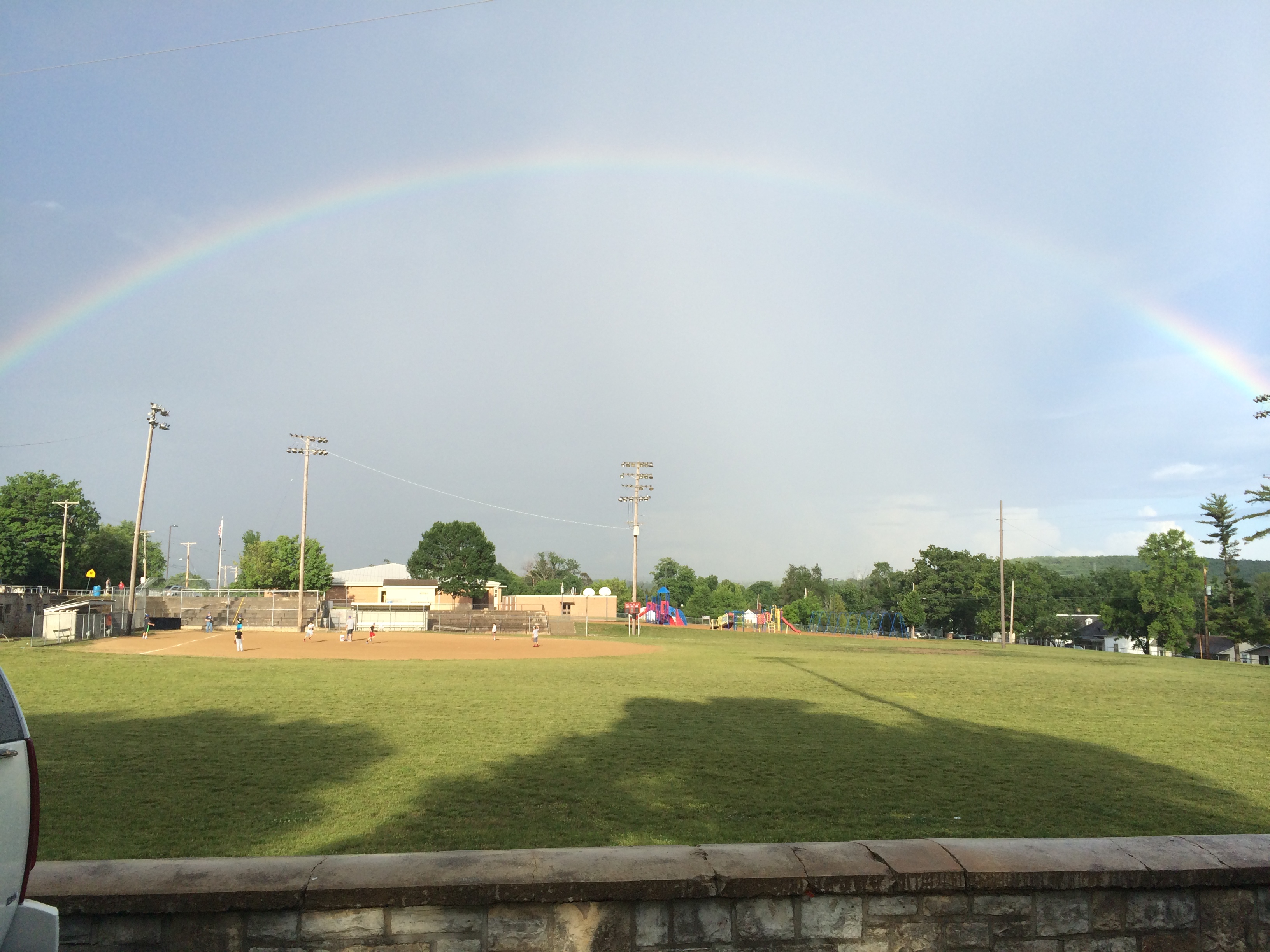 Rainbow Over a Missouri Baseball Field Pics4Learning