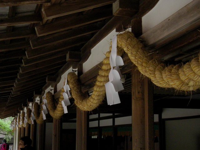 Shrine Rope Ribbon Rope marking sacred space at the Kasuga Grand shrine | Pics4Learning